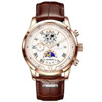 Relógio Masculino De Negócios Quartzo Esportivo à Prova D 'água Marrom - 1