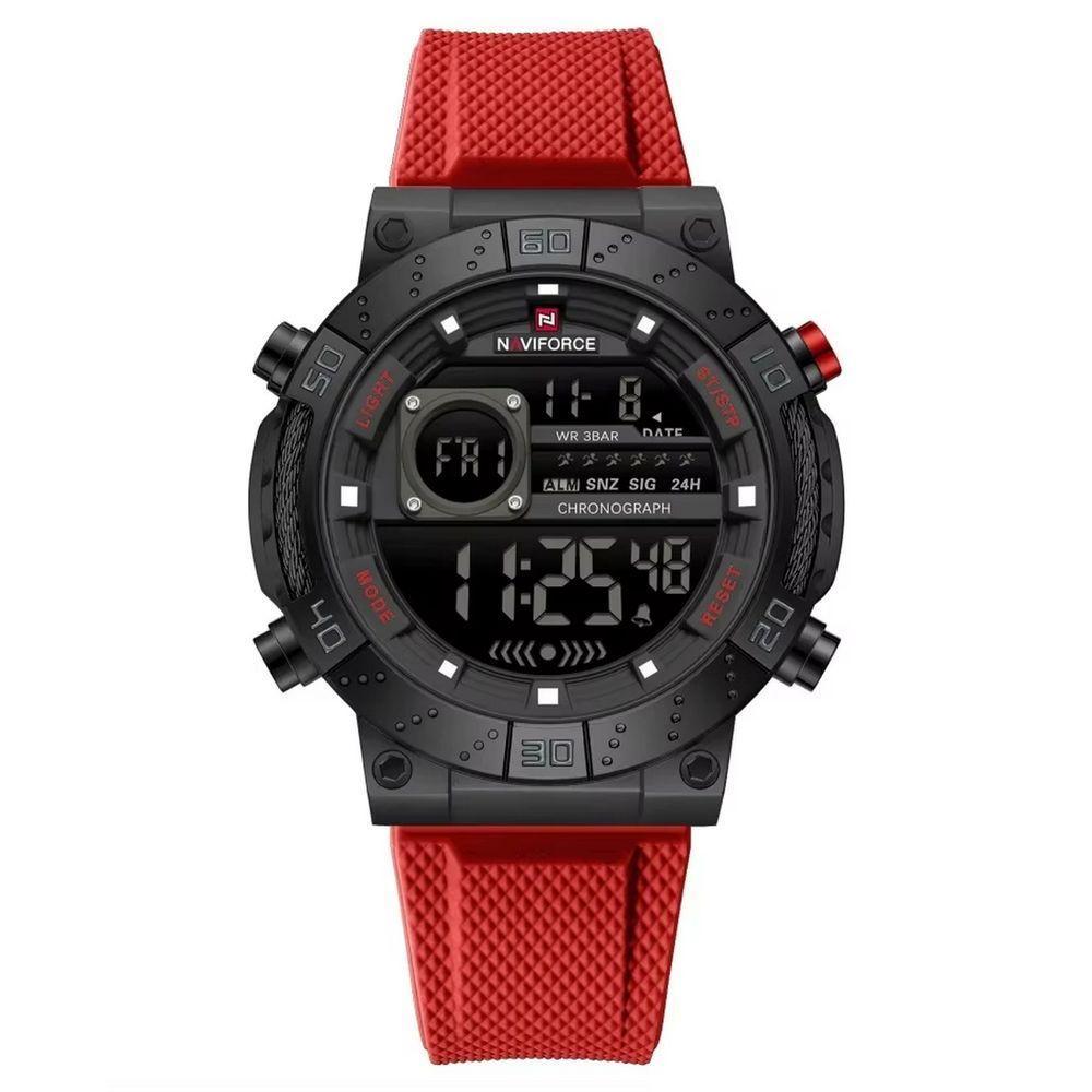 Relógio Masculino Digital Data Exibição Quartzo à Prova D´agua Esportivo Militar Vermelho - 1