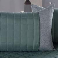 Cobre Leito Branco + Kit Peseira Matelado Copacabana Percal 300 Fios King 08 Peças 100% Poliéster - Branco-verde - 7