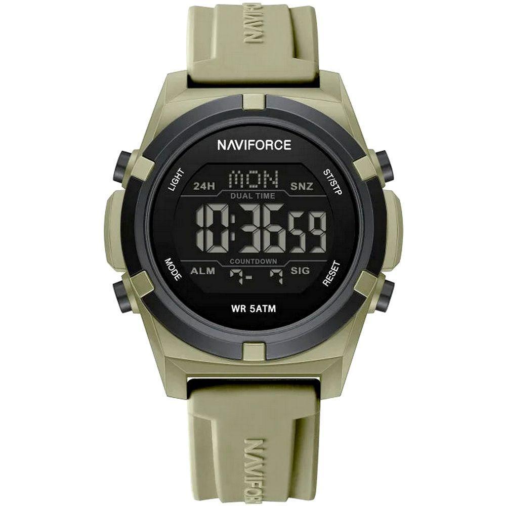 Relógio Masculino Quartzo Esportivo 50m A Prova D´agua Lcd Dupla Exibição Bege - 1