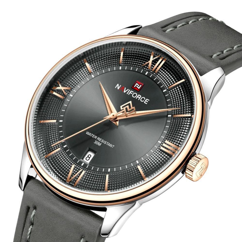 Relógio Masculino Design Simples Casual Esportivo à Prova D água Preto Dourado - 2