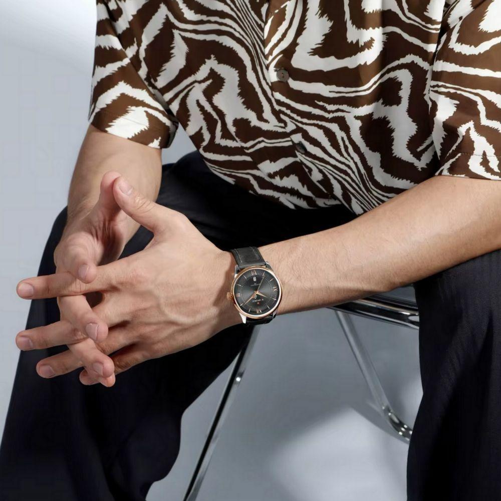 Relógio Masculino Design Simples Casual Esportivo à Prova D água Preto Dourado - 3