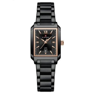 Relógio De Pulso Feminino Pulseira Aço Inoxidável Casual 30m à Prova D´agua Preto