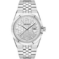 Relógio Masculino Pulseira De Aço Inoxidável Quartzo à Prova D´agua Casual Prateado - 1