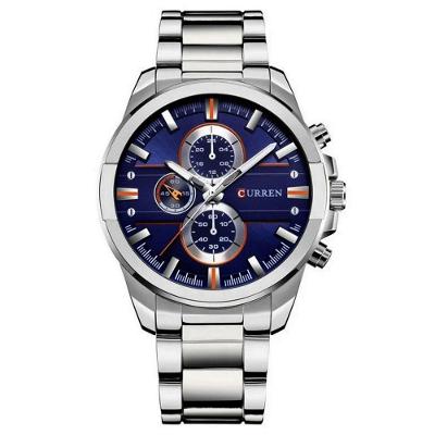 Relógio Masculino De Aço Inoxidavel à Prova D´agua De Quartzo Analógico Azul