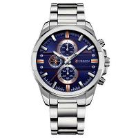 Relógio Masculino De Aço Inoxidavel à Prova D´agua De Quartzo Analógico Azul - 1