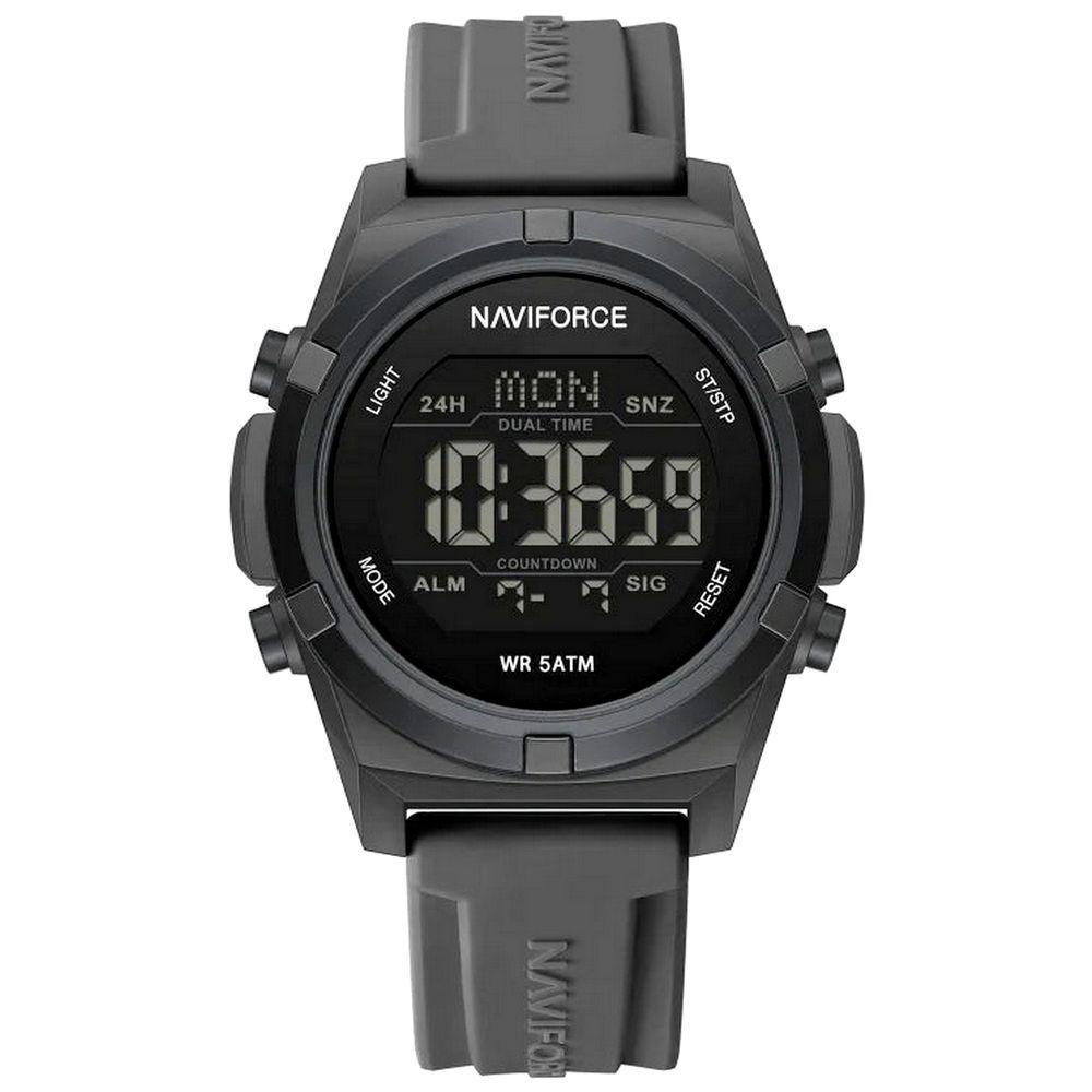 Relógio Masculino Quartzo Esportivo 50m A Prova D´agua Lcd Dupla Exibição Grafite - 1