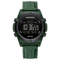 Relógio Masculino Quartzo Esportivo 50m A Prova D´agua Lcd Dupla Exibição Verde - 1