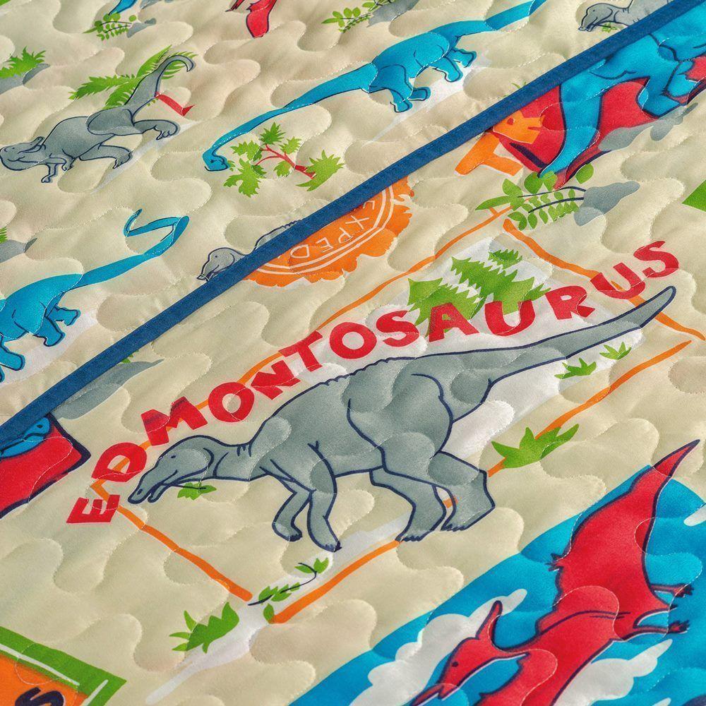 Kit Colcha + Jogo De Cama Bouti Kids Solteiro Infantil 5 Peças 100% Poliéster - Dino - 2