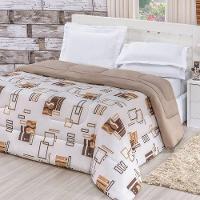 Edredom 2,40 X 2,20m + Jogo De Cama Malha Quality Queen 04 Peças 100% Algodão - Avelã - 5