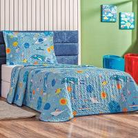 Kit Colcha + Jogo De Cama Bouti Kids Solteiro Infantil 5 Peças 100% Poliéster - Astronauta - 2