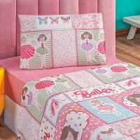 Kit Colcha + Jogo De Cama Bouti Kids Solteiro Infantil 5 Peças 100% Poliéster - Ballet - 4