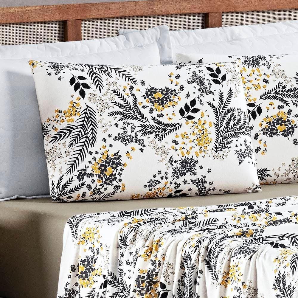 Edredom 2,60m X 2,40m + Jogo De Cama Malha Quality King 05 Peças 100% Algodão - Blossom - 5