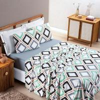 Edredom 2,60m X 2,40m + Jogo De Cama Malha Quality King 05 Peças 100% Algodão - Harmony - 7