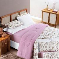 Edredom 2,60m X 2,40m + Jogo De Cama Malha Quality King 05 Peças 100% Algodão - Butterfly - 1