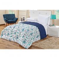 Edredom 2,60m X 2,40m + Jogo De Cama Malha Quality King 04 Peças 100% Algodão - Geométrico Azul - 2