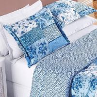 Edredom 2,60m X 2,40m + Jogo De Cama Bouti Estampado King 06 Peças 100% Poliéster - Azul Sereno - 5