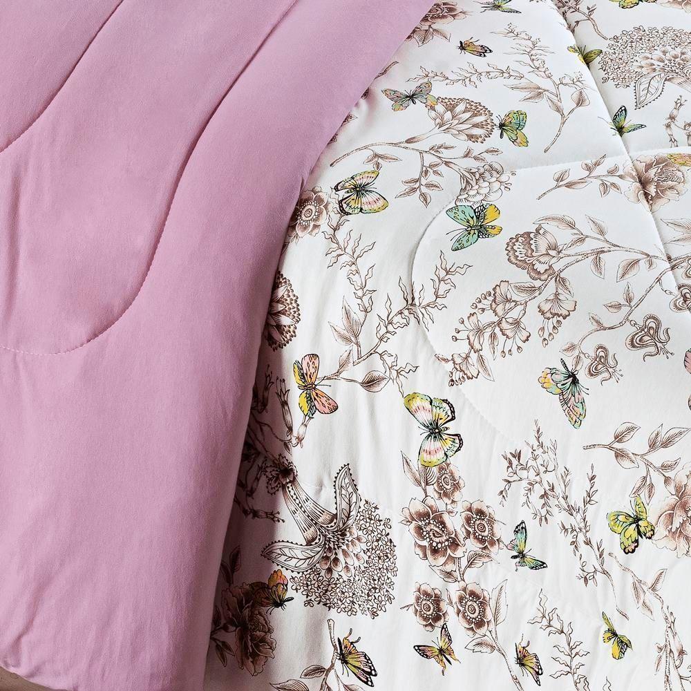 Edredom 2,40 X 2,20m + Jogo De Cama Malha Quality Queen 05 Peças 100% Algodão - Butterfly - 3