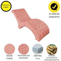 Recamier Divã Espreguiçadeira Para Sala Cliníca Leila Suede Cor:coral - 3