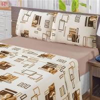 Edredom 2,60m X 2,40m + Jogo De Cama Malha Quality King 05 Peças 100% Algodão - Avelã - 8