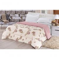 Edredom 2,60m X 2,40m + Jogo De Cama Malha Quality King 05 Peças 100% Algodão - Rosê - 2