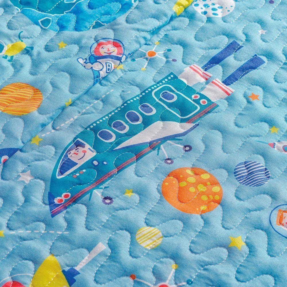 Kit Colcha + Jogo De Cama Bouti Kids Solteiro Infantil 5 Peças 100% Poliéster - Astronauta - 3