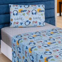 Kit Colcha + Jogo De Cama Bouti Kids Solteiro Infantil 5 Peças 100% Poliéster - Game - 6