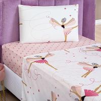 Kit Colcha + Jogo De Cama Bouti Kids Solteiro Infantil 5 Peças 100% Poliéster - Bailarina - 6
