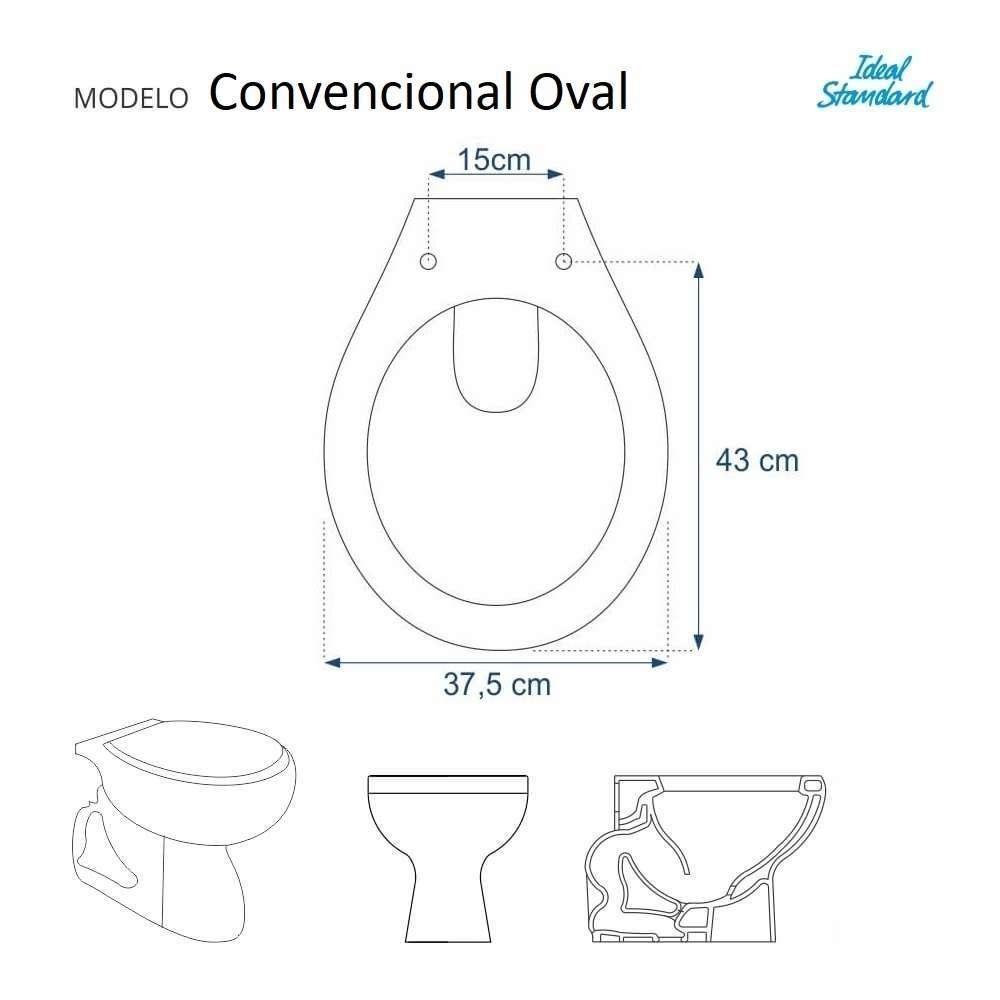 Assento Sanitario Antimicrobiano Convencional Branco Para Vaso Ideal Standard - 3