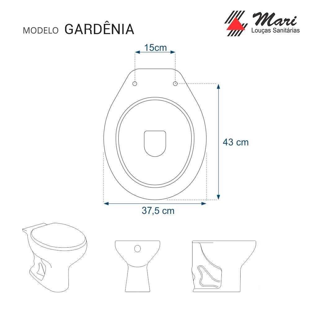 Assento Sanitario Antimicrobiano Gardenia Branco Para Vaso Mari - 3