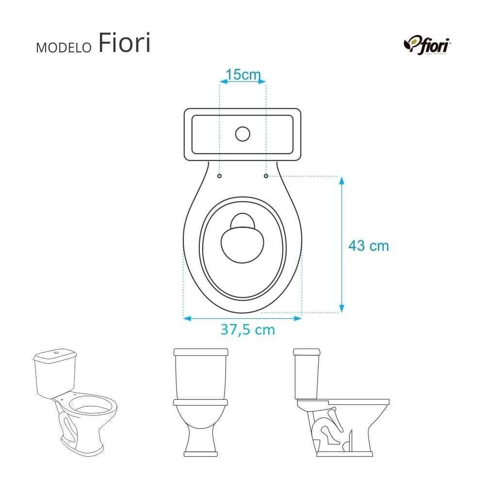 Assento Sanitario Antimicrobiano Fiori Branco Para Vaso Fiori - 3
