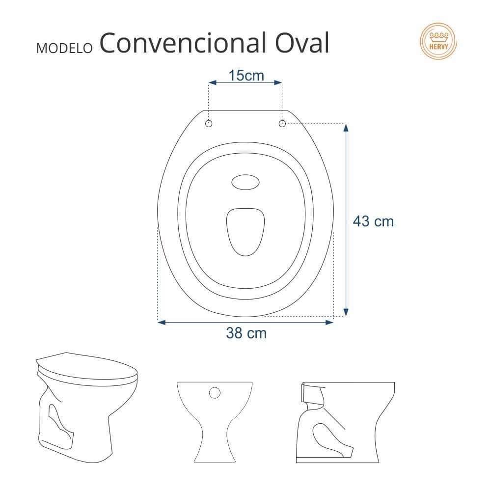 Assento Sanitario Antimicrobiano Convencional Branco Para Vaso Hervy - 3