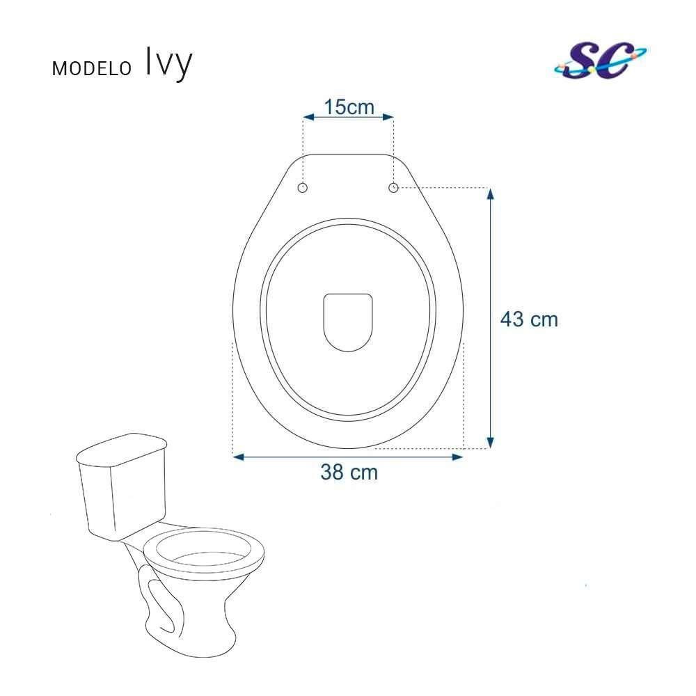 Assento Sanitario Antimicrobiano Ivy Branco Para Vaso Santa Clara - 4