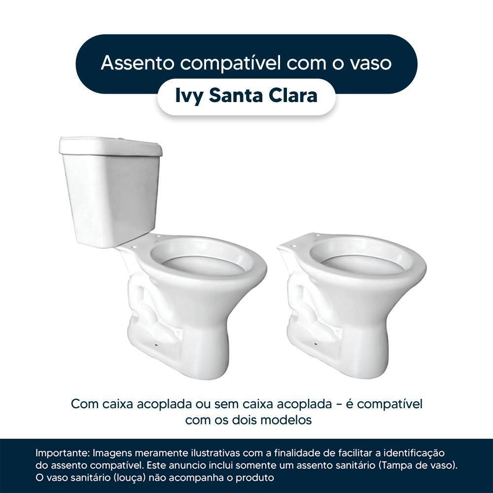 Assento Sanitario Antimicrobiano Ivy Branco Para Vaso Santa Clara - 5