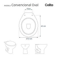 Assento Sanitario Antimicrobiano Convencional Branco Para Vaso Celite - 2