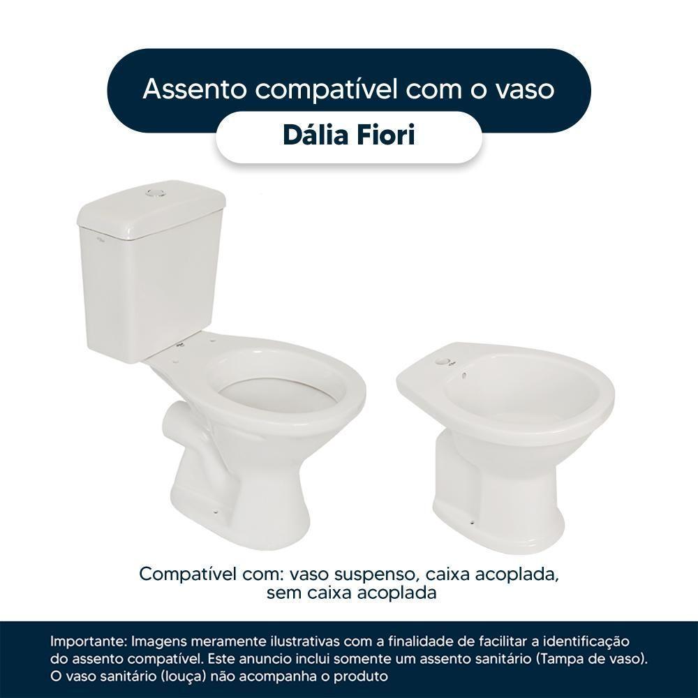 Tampa De Vaso Antimicrobiano Dalia Branco Para Bacia Fiori - 4