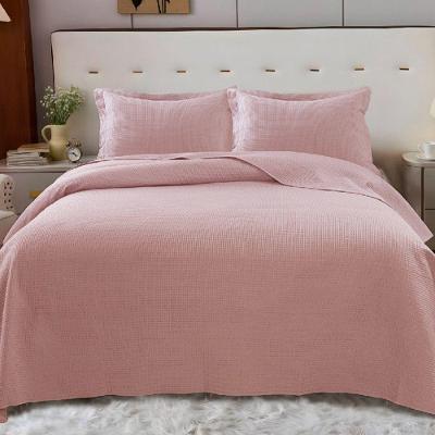 Kit Cobre Leito Colcha Afeto Casal 3 Peças Percal 300 Fios Peletizado - Malva - 100% Poliéster