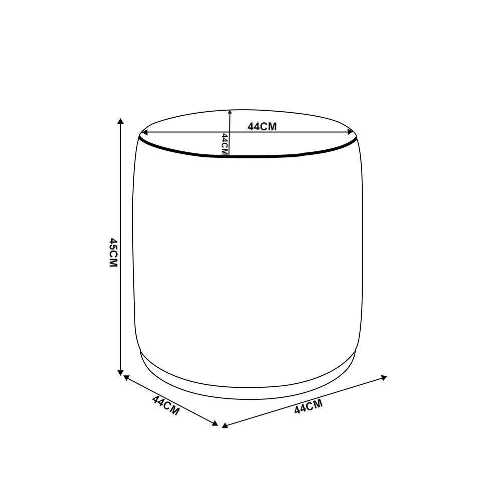 Puff Redondo Orgânico Para Sala Malu Bouclê M11 - D'rossi Cor Cinza - 4