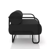 Poltrona Sala De Estar Industrial Preto Ameli Veludo K01 - D'rossi Cor Preto