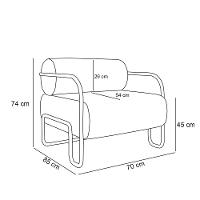 Poltrona Sala De Estar Industrial Preto Ameli Veludo K01 - D'rossi Cor Preto - 6