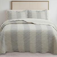 Kit Cobre Leito Colcha Magnus Queen 3 Peças Dupla Face Estampado Geométrico - Elegance - 100% Poliéster - 3