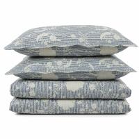 Kit Cobre Leito Colcha Magnus Casal 3 Peças Dupla Face Estampado Floral - Azul - 100% Poliéster - 1