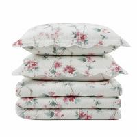 Kit Cobre Leito Colcha Magnus Casal 3 Peças Dupla Face Estampado Floral - Brisa Rosa - 100% Poliéster - 1