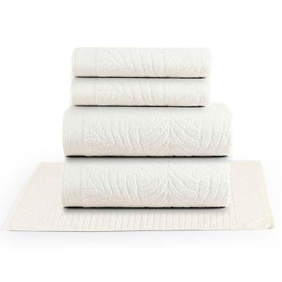 Jogo De Banho Toalhas Numa 100% Algodão Fio Penteado Macio 05 Peças Natureza - Off White