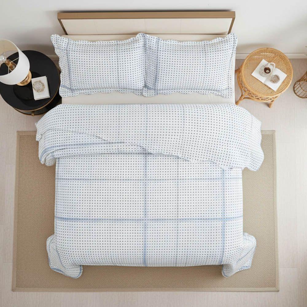 Kit Cobre Leito Colcha Magnus Casal 3 Peças Dupla Face Estampado Geométrico - Bolinhas - 100% Poliéster - 5