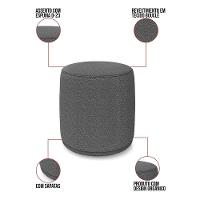 Puff Redondo Orgânico Para Sala Malu Bouclê M11 - D'rossi Cor Grafite - 3