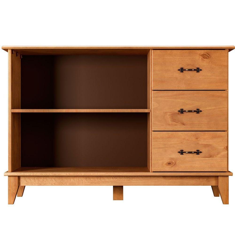 Kit Balcão Buffet 2 Portas E Aparador 100% Madeira Rústica Mirella Carvalho - 6