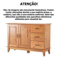 Kit Balcão Buffet 2 Portas E Aparador 100% Madeira Rústica Mirella Carvalho - 7