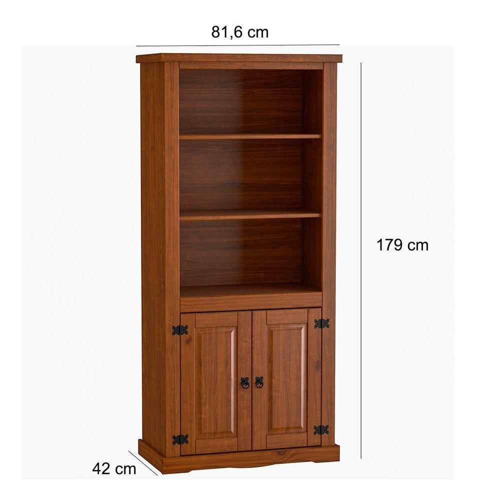 Kit Balcão Buffet Aparador 3 Portas E Livreiro 100% Madeira Império Imbuia - 5