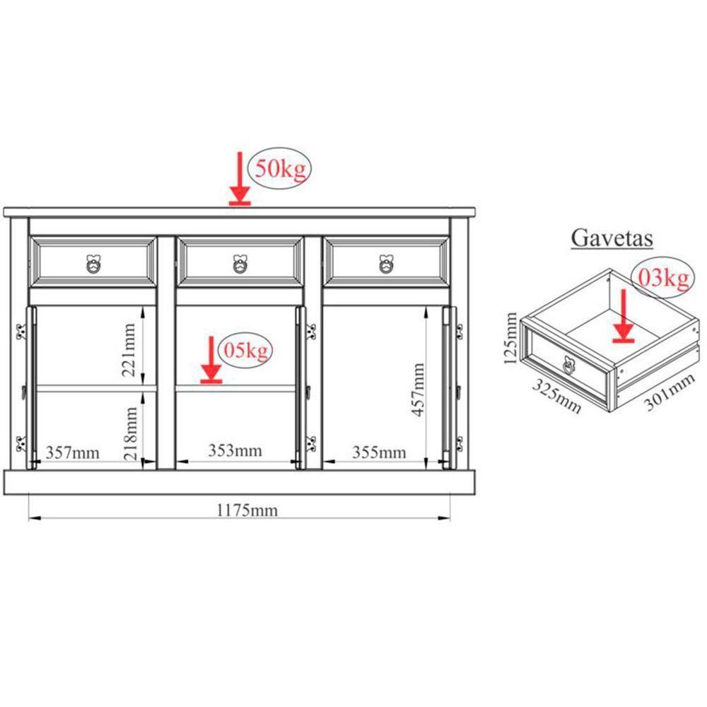 Kit Balcão Buffet Aparador 3 Portas E Livreiro 100% Madeira Império Imbuia - 6